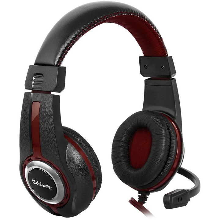 Gaming headset mikrofonnal Defender WARHEAD G-185, GRA, fekete/piros