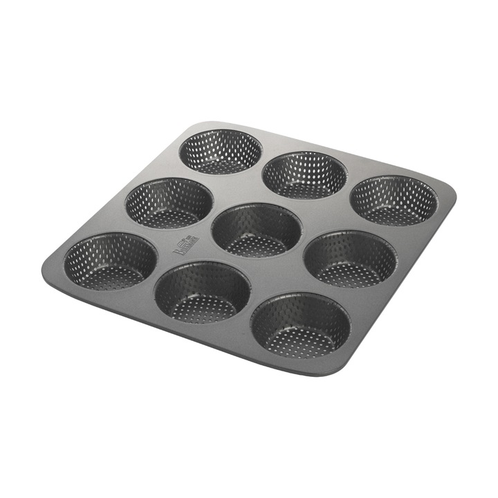 Muffin tepsi 9 formával Birkmann Laib & Seele, 32x30cm, acél, fekete