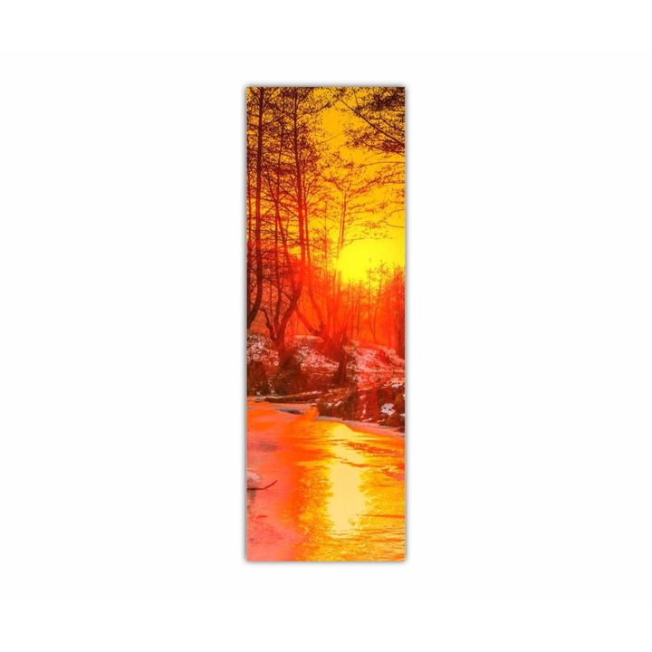Vászonfestmény, 1 db, Cindrel river, Cisnadioara - ROBERTO SORIN 0023, UV nyomat PREMIUM COTTON vászonra és fa keretre feszítve, 40X120 cm