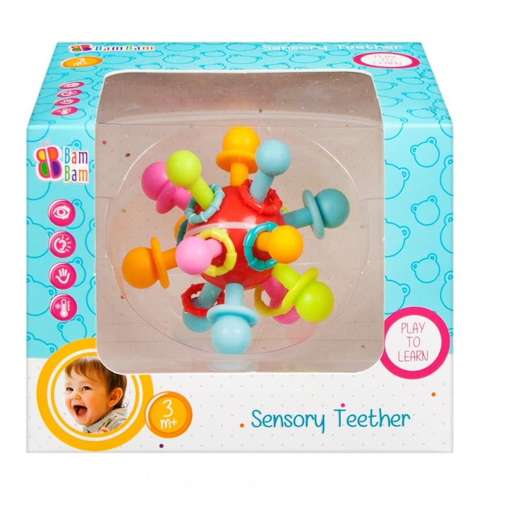 Играчка за дъвчене, Javoli, Пластмаса, За бебета, 3 месеца, Многоцветна