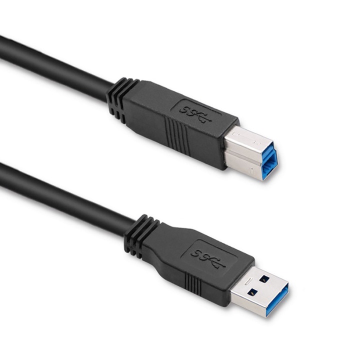 Kábel, Qoltec, nyomtatóhoz, USB 3.0 A Male / USB B Male, 1.8m
