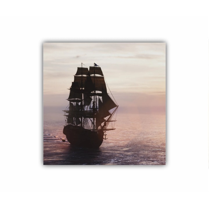 Tablou pe placa PVC, 1 piesa, Art painting Sail Ship 0159, Tipar UV direct pe placa din PVC expandat de culoare alba - grosime 5mm (fara rama), 100X100 cm