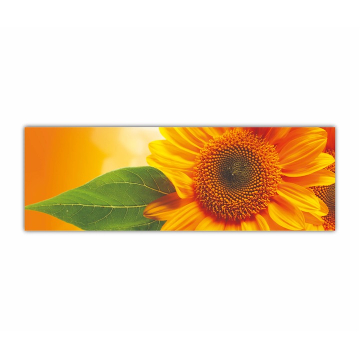 Tablou Canvas, 1 piesa, Floarea soarelui 0285, Tipar UV pe panza PREMIUM din BUMBAC (340 g/mp) si intins pe sasiu din lemn (Profil 2X3.6cm), 90X30 cm