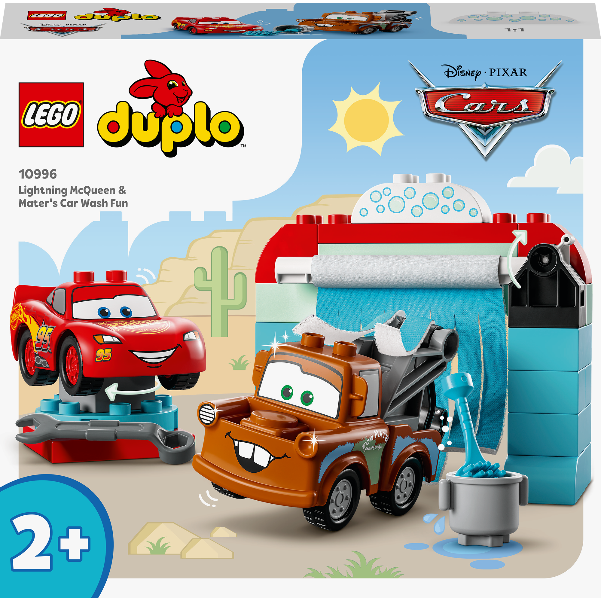 LEGO® DUPLO - Distractie la spalatorie cu Fulger McQueen si Bucsa 10996, 29 piese