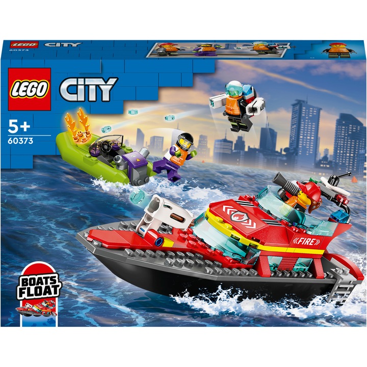 LEGO® City - Пожарна спасителна лодка 60373, 144 части