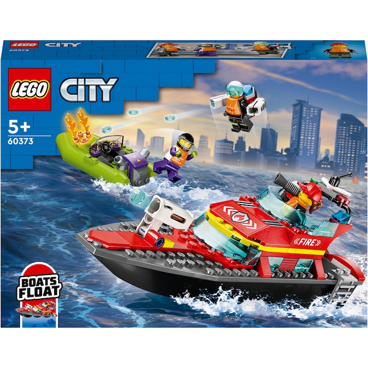 LEGO® City - Пожарна спасителна лодка 60373, 144 части