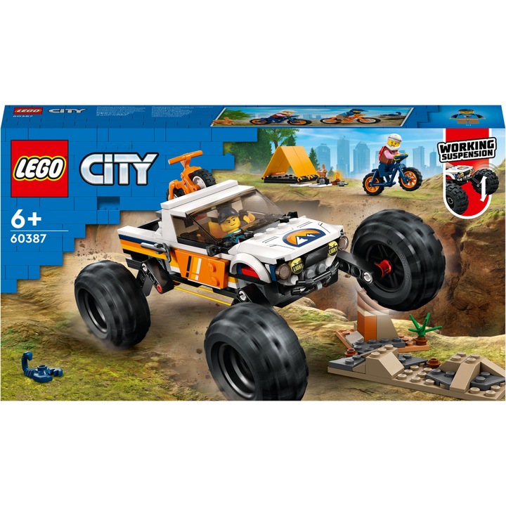 LEGO® City - Офроуд приключения с превозно средство 4x4 60387, 252 части