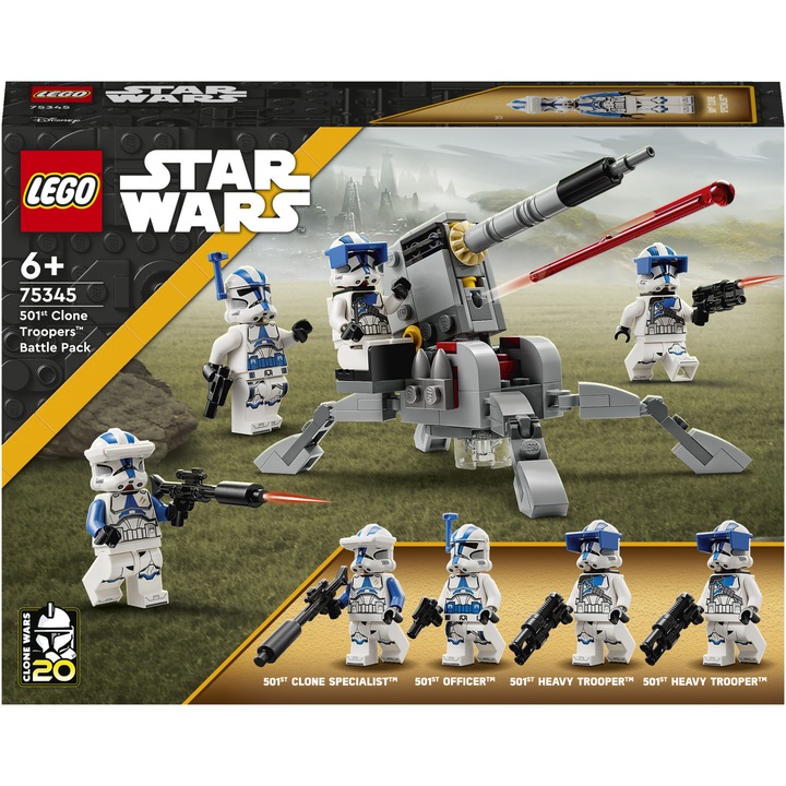 LEGO® Star Wars - Боен пакет клонинг щурмоваци от легион 501 75345, 119 части