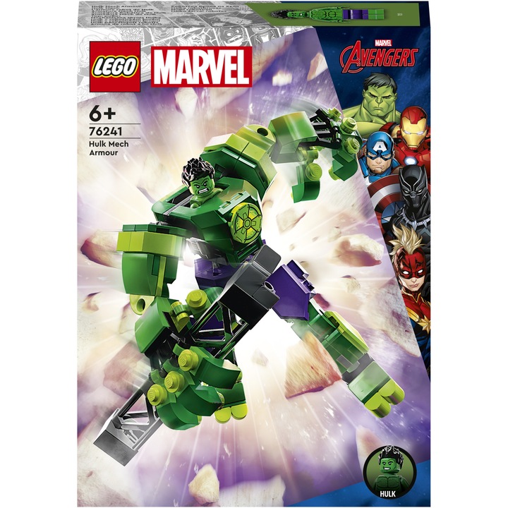 LEGO® Marvel - Armura de robot a lui Hulk 76241, 138 piese