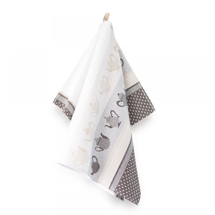 Laveta bucatarie, Zwoltex, Bumbac/Bambus, 50x70, Alb/Maro