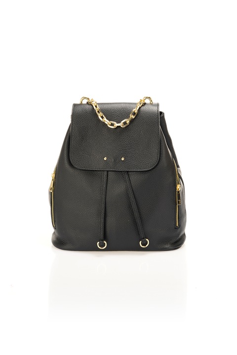 Massimo Castelli, Rucsac de piele cu maner din lant, Negru