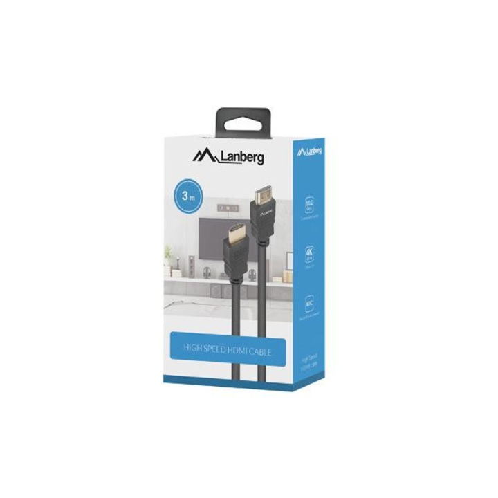Lanberg HDMI кабел, 3 м, черен