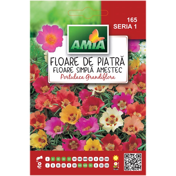 Amestec seminte Amina, Floare de piatra, Simpla, Amestec culori, 0.5 g