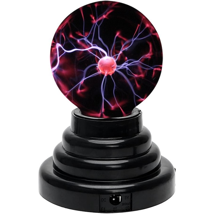 Gömb alakú plazma lámpa, 8 cm, USB/akkumulátor töltés,