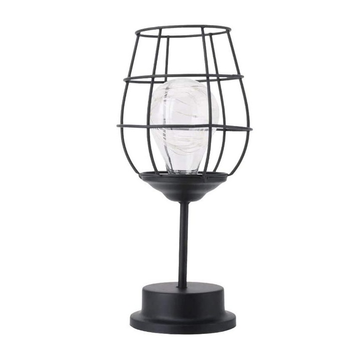 Lampa, Cupru, LED, 27.5x10 cm, Negru