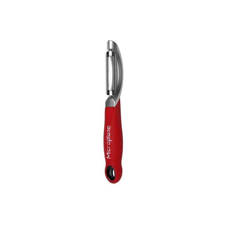 Белачка за плодове и зеленчуци Microplane, 18,5 см, неръждаема стомана, червена/сребриста