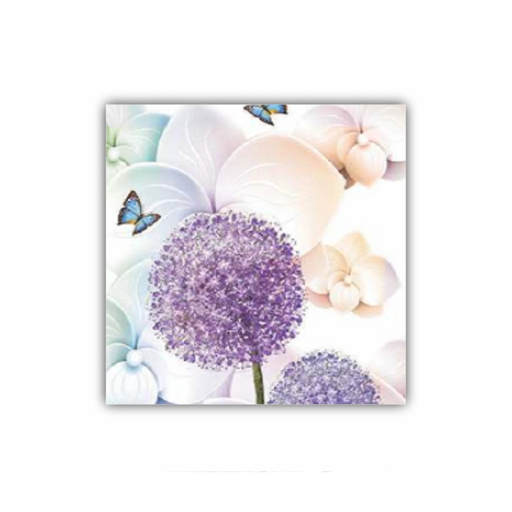 Vászonfestmény, 1 db, gyönyörű pitypang virágok 3D-s illusztrációja 0705, UV-nyomat PREMIUM COTTON vászonra és fa keretre feszítve, 30X30 cm