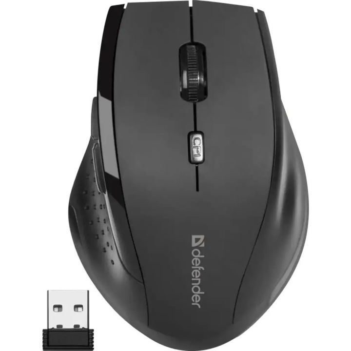 Mouse wireless Defender, 1600 DPI, Negru