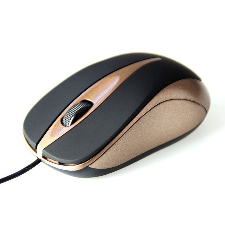 Mouse cu fir Usb Media-Tech, 800 DPI, Negru/maro