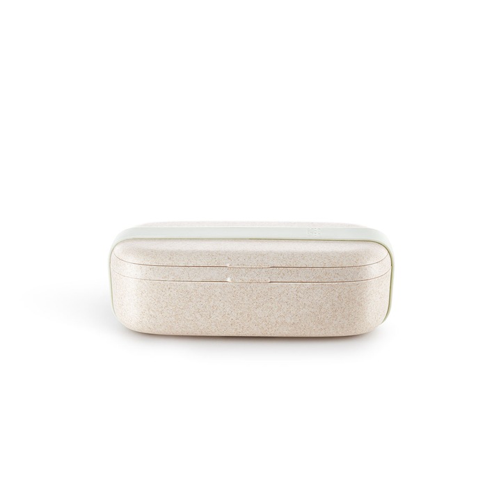 Cutie de pranz Lekue To Go Organic, 500ml, Fibra de lemn/Silicon, Bej