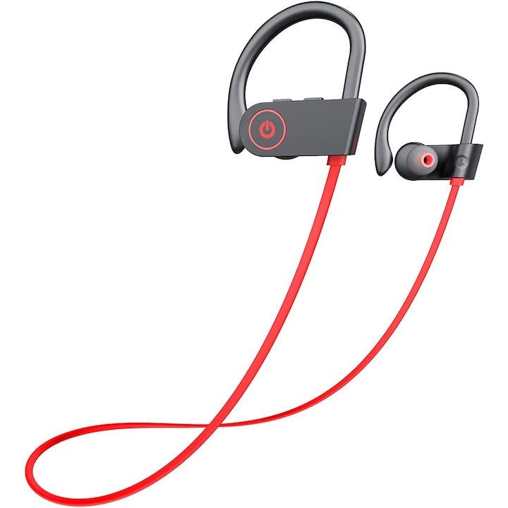 Vaxiuja Vezeték nélküli sport fülhallgató, Bluetooth 5.0, Zajszűrés, Sztereó, Vízálló, Piros