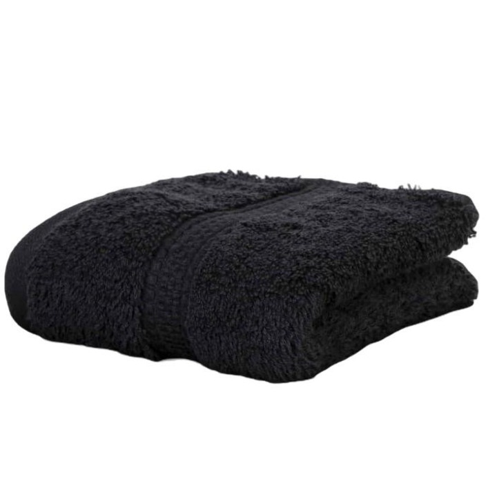 Хавлия за баня, Greno, Египетски памук, Бързосъхнеща, 30 х 50 см, Черна