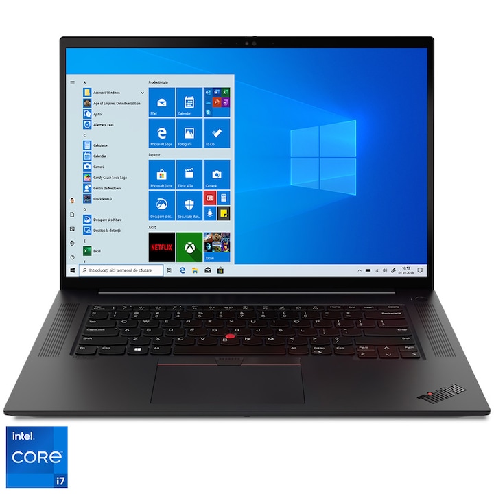 Lenovo ThinkPad X1 Extreme Gen 4 16" WQUXGA laptop, Intel® Core™ i7-11850H, 32GB, 1TB SSD, NVIDIA GeForce RTX 3070 8GB, Win 10 Pro, Nemzetközi angol billentyűzet, Fekete