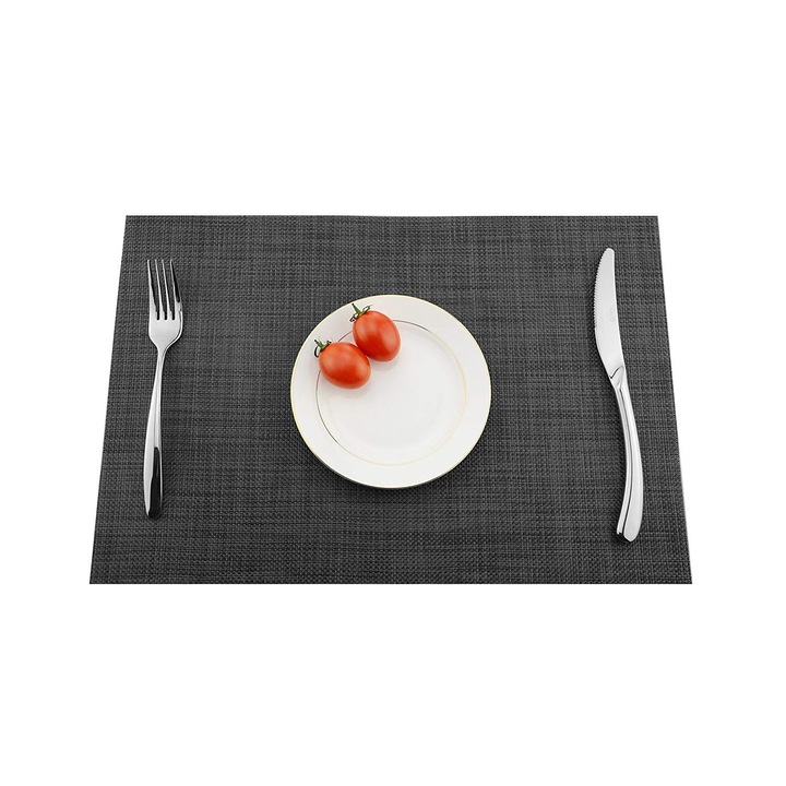 Spod Igly i Nitki tányértartó, PVC, 30x45 cm, Fekete