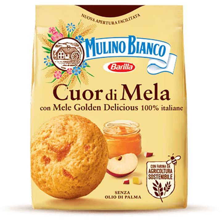 Biscuiti Cuor di Mela cu mere 100% Italiene, Mulino Bianco, 300 g