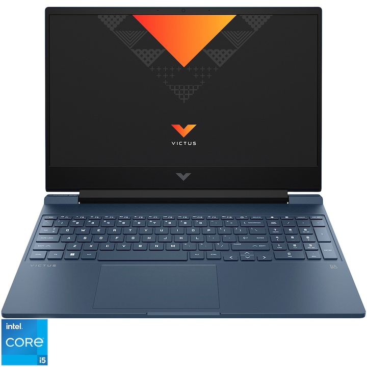 Laptop Gaming HP VICTUS 15-FA0015NQ cu procesor Intel® Core™ i5-12500H pana la 4.5GHz, 15.6", Full HD, 16GB, 512GB SSD, NVIDIA GeForce RTX 3050 4GB, FreeDOS, Performance Blue