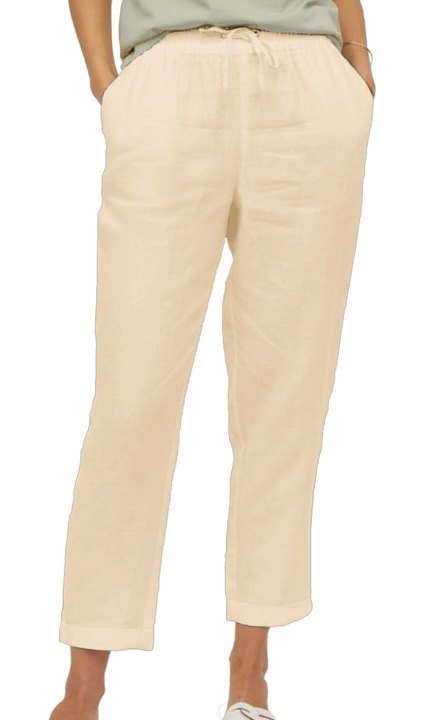 Pantaloni de vara din in, 4513, bej, 38