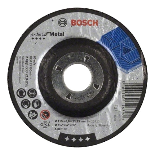 Disc degrosare Bosch Professional, cu degajare, pentru metal, A 30 T BF, 115 x 22,23 x 6 mm