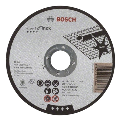 Disc de taiere Bosch Professional Expert pentru inox, AS 46 T INOX BF, 125 x 22,23 x 1.6 mm