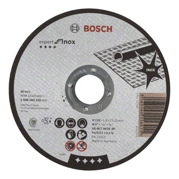 Disc de taiere Bosch Professional Expert pentru inox, AS 46 T INOX BF, 125 x 22,23 x 1.6 mm Disc de taiere Bosch Professional Expert pentru inox, AS 46 T INOX BF, 125 x 22,23 x 1.6 mm
