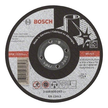 Disc de taiere Bosch Professional Expert pentru inox, AS 46 T INOX BF, 115 x 22,23 x 2 mm Disc de taiere Bosch Professional Expert pentru inox, AS 46 T INOX BF, 115 x 22,23 x 2 mm