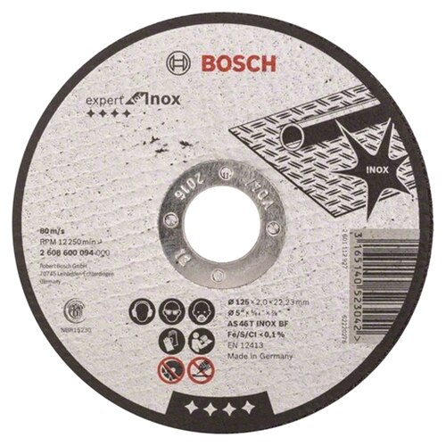 Disc de taiere Bosch Professional Expert pentru inox, AS 46 T INOX BF, 125 x 22,23 x 2 mm