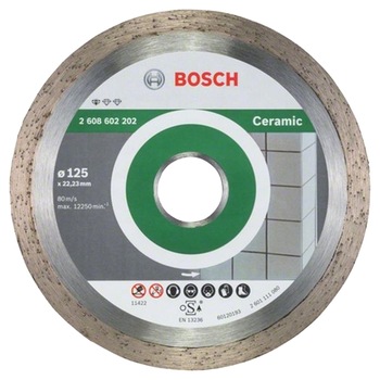 Disc diamantat Bosch Professional Standard pentru ceramica, 125 x 22,23 x 1.6 x 7 mm Disc diamantat Bosch Professional Standard pentru ceramica, 125 x 22,23 x 1.6 x 7 mm