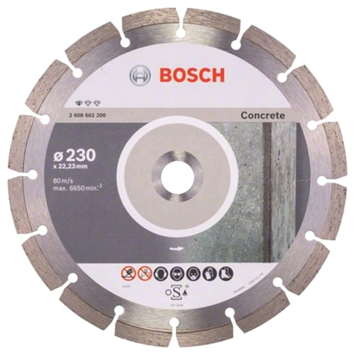Bosch Standard gyémánt tárcsa betonhoz, 230 x 22,23 x 2,3 x 10 mm