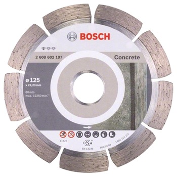 Disc diamantat Bosch Standard pentru beton, 125 x 22,23 x 1.6 x 10 mm Disc diamantat Bosch Standard pentru beton, 125 x 22,23 x 1.6 x 10 mm