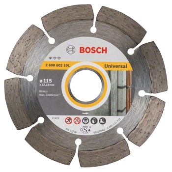 Disc diamantat Bosch Professional Standard universal, 115 x 22,23 x 1.6 x 10 mm Disc diamantat Bosch Professional Standard universal, 115 x 22,23 x 1.6 x 10 mm