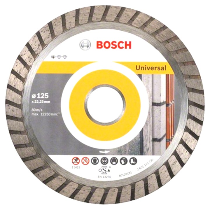 Disc diamantat Bosch Professional Standard Universal Turbo 125 x 22/23 x 2 x 10 mm
