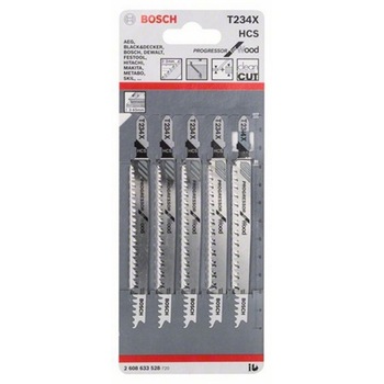 Set 5 panze fierastrau vertical Bosch pentru lemn, T234 X 117 mm Set 5 panze fierastrau vertical Bosch pentru lemn, T234 X 117 mm