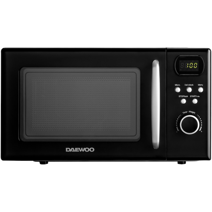 Микровълнова фурна Daewoo KOR-6S2BK, 20 л, 700 W, Дигитална, Черна