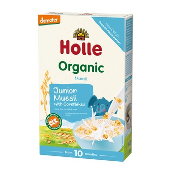 Cereale Holle musli cu fulgi de porumb,10 luni Cereale Holle musli cu fulgi de porumb,10 luni