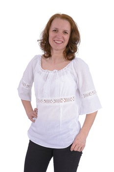 Bluza Ie din bumbac NatuRustiQ, Alb Bluza Ie din bumbac NatuRustiQ, Alb