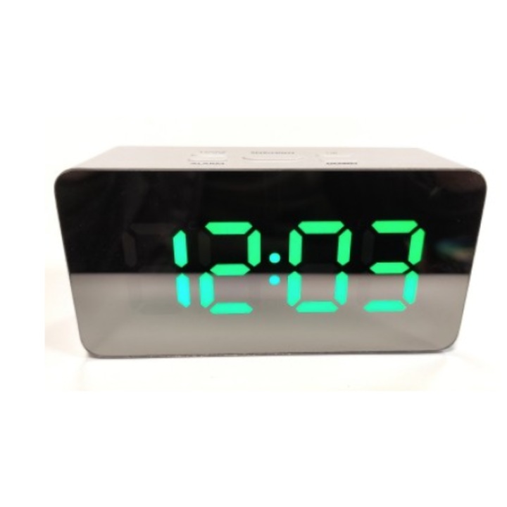 Ceas digital led mirror clock cu afisaj verde, DS-3658L