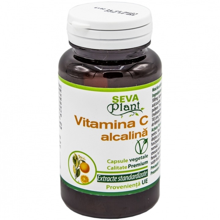 Vitamina C Alcalina Naturala, 60 capsule, SevaPlant