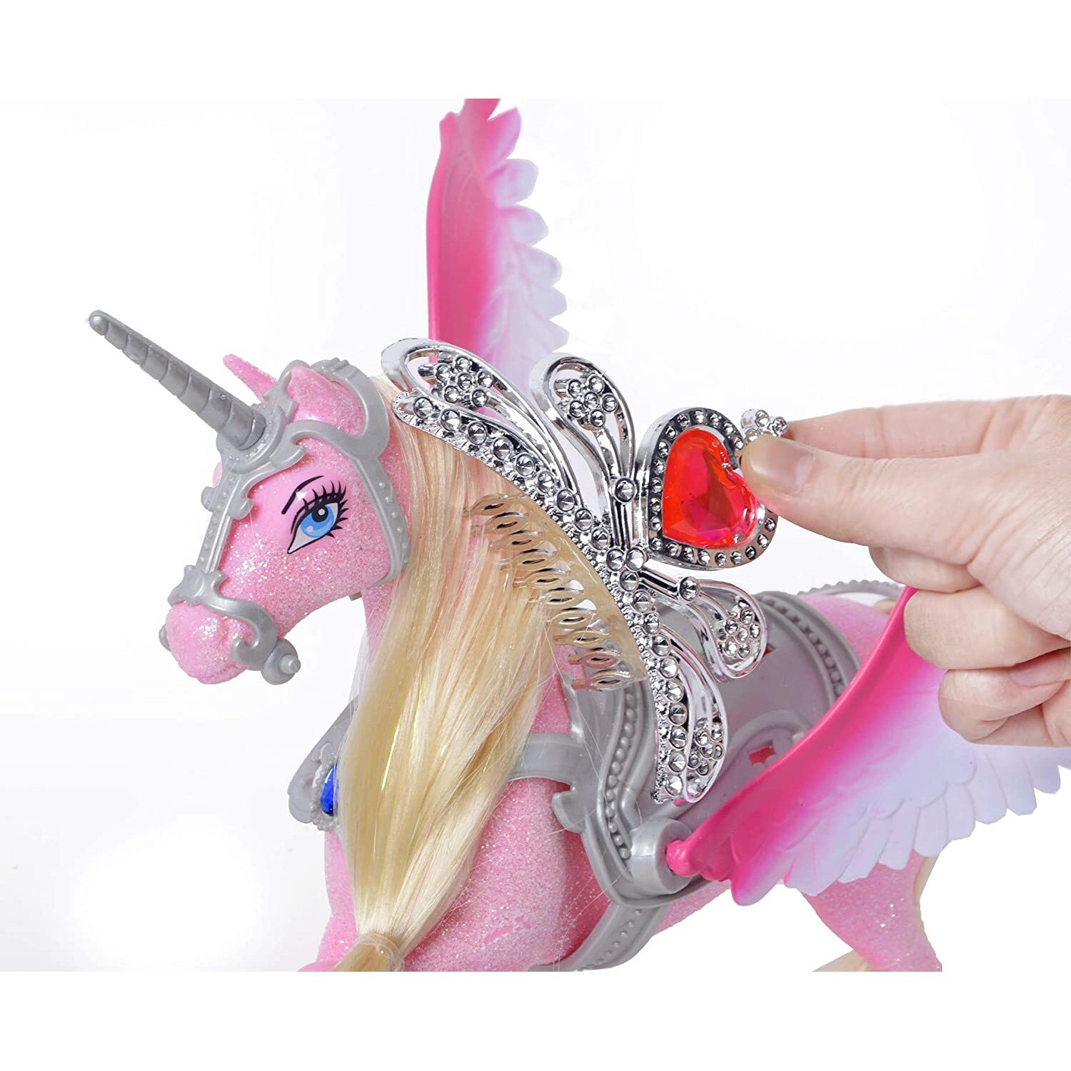 Set papusa Printesa Roz si Unicornul de lupta, BETTINA, Calul Magic ...
