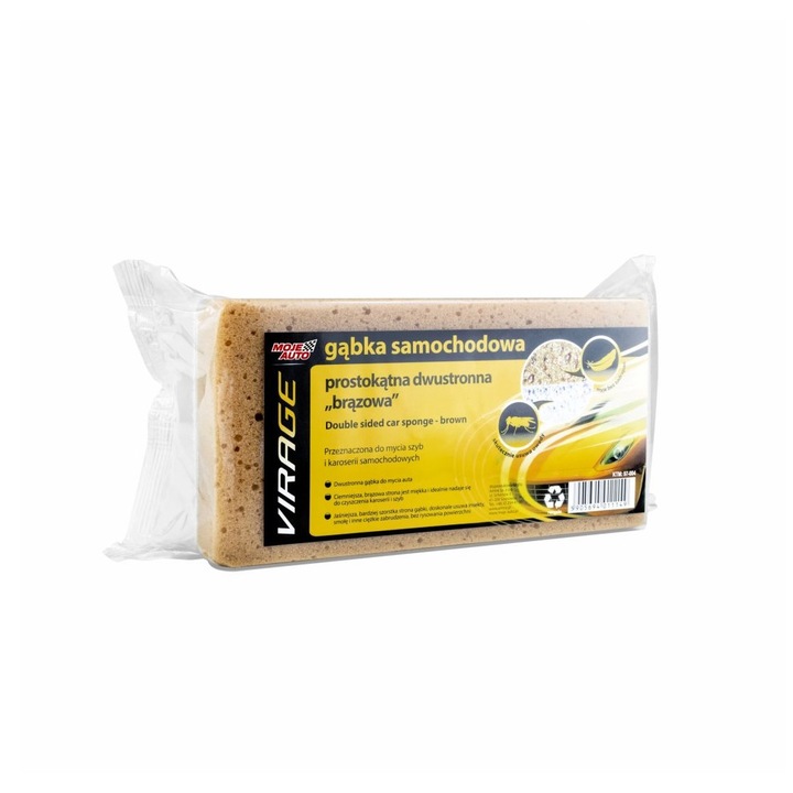 Burete dreptunghiular cu doua fete maro/alb pentru caroseriile auto, 20 cmx10 cmx7 cm