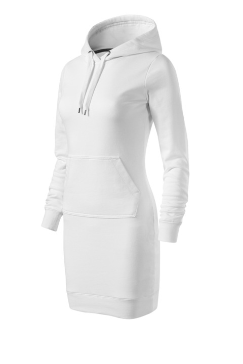 Hanorac tip rochie, Pentru dama, Cambrat, 65% Bumbac, Alb